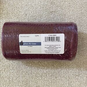 Place & Time Decorative Mesh Roll - Burgundy